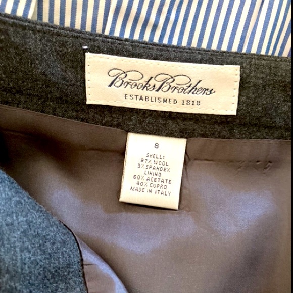 Brooks Brothers Gray Wool Vintage Pencil Skirt - Picture 1 of 4